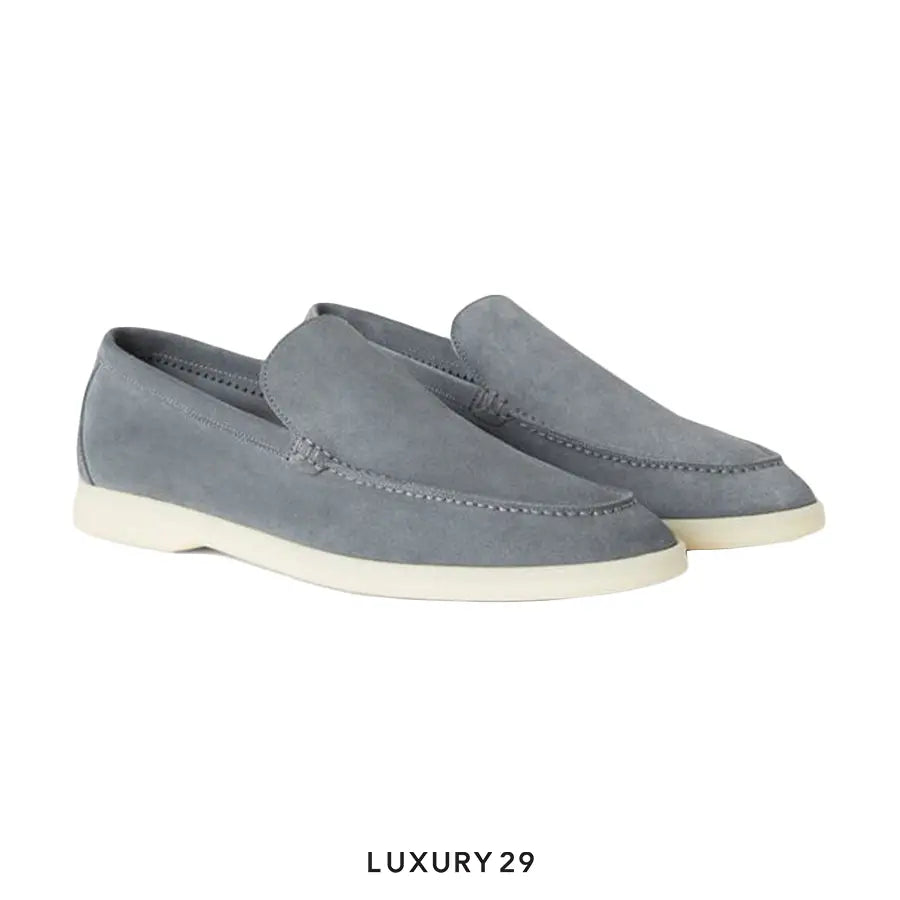 Loro Piana Summer Walk Loafers Suede Frozen Blue LORO PIANA