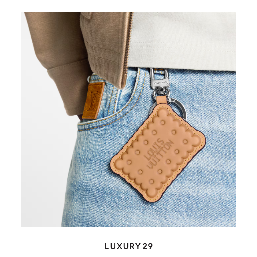 Louis Vuitton LV Biscuit Key Holder and Bag Charm Brown LOUIS VUITTON