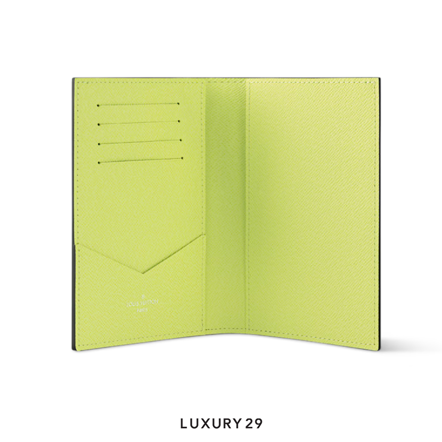 Louis Vuitton LV Passport Cover Monogram coated canvas and Taiga cowhide leather Lemon Yellow LOUIS VUITTON