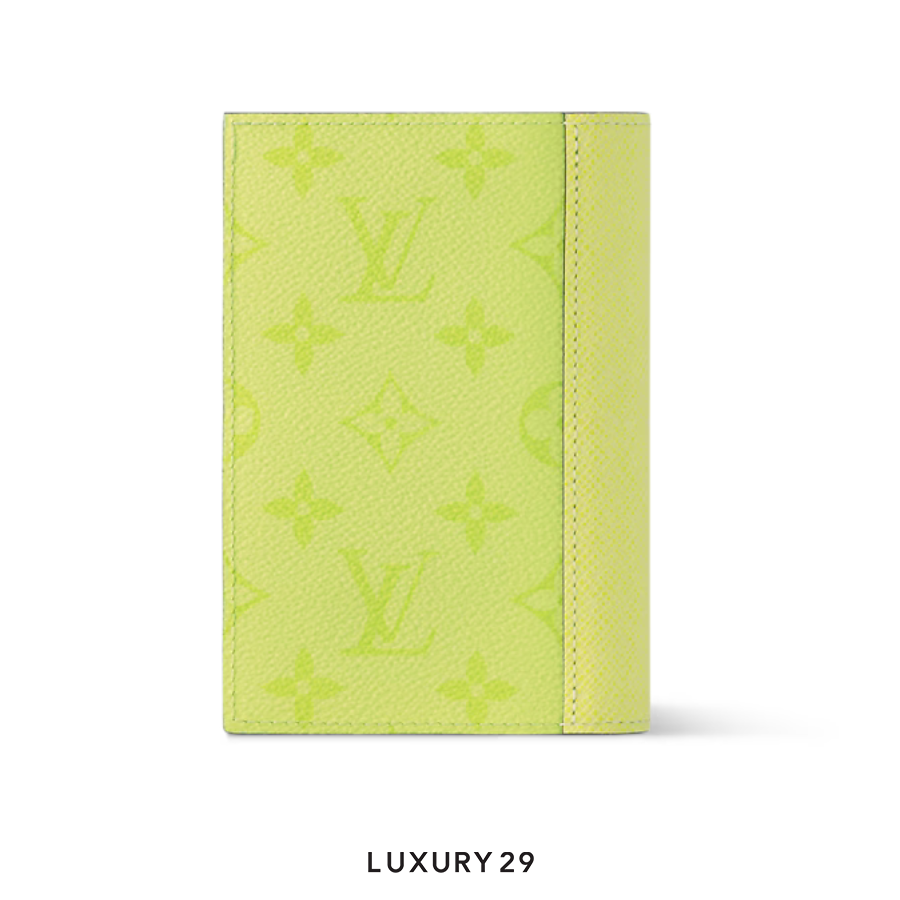 Louis Vuitton LV Passport Cover Monogram coated canvas and Taiga cowhide leather Lemon Yellow LOUIS VUITTON