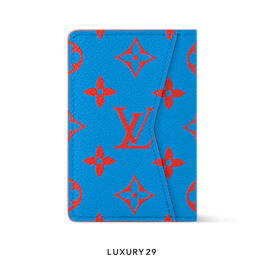 Louis Vuitton LV Pocket Organizer Monogram Glow coated canvas Blue/Red LOUIS VUITTON