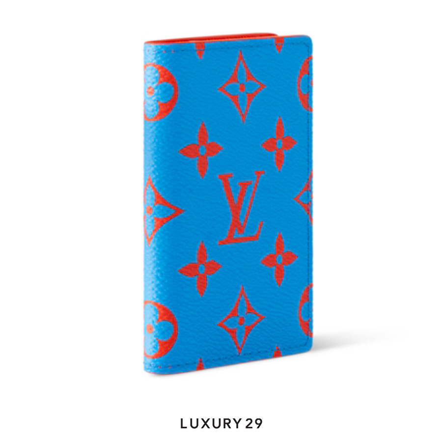 Louis Vuitton LV Pocket Organizer Monogram Glow coated canvas Blue/Red LOUIS VUITTON