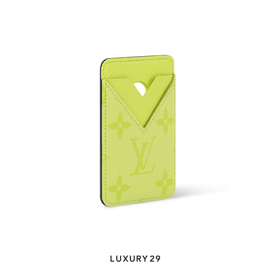 Louis Vuitton LV Porte-Cartes Magnet Monogram coated canvas and Taiga cowhide leather Lemon Yellow LOUIS VUITTON
