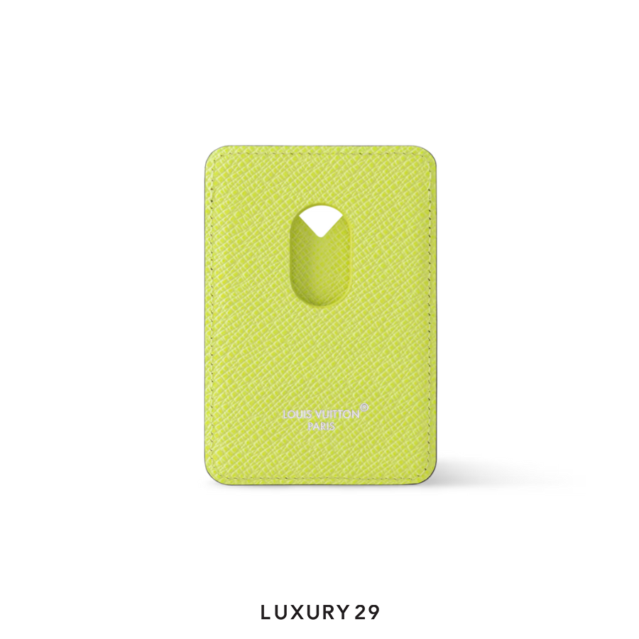Louis Vuitton LV Porte-Cartes Magnet Monogram coated canvas and Taiga cowhide leather Lemon Yellow LOUIS VUITTON