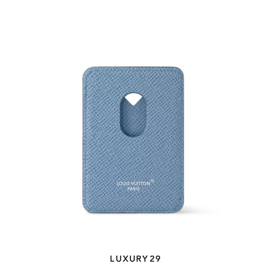 Louis Vuitton LV Porte-Cartes Magnet Monogram coated canvas and Taiga cowhide leather Sky Blue LOUIS VUITTON