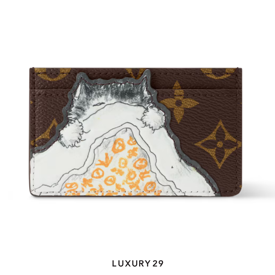 Louis Vuitton LV Cat Nap Card Holder Decorated with cowhide leather LOUIS VUITTON