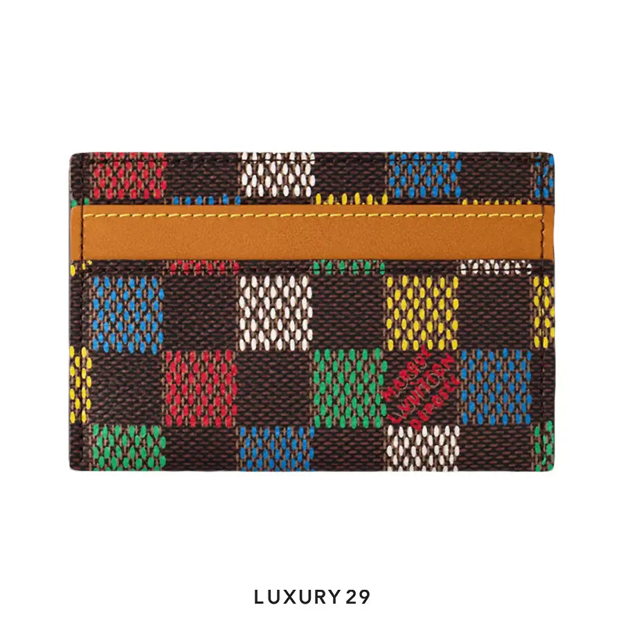 Louis Vuitton LV Double Card Bag Damier Ebene Canvas