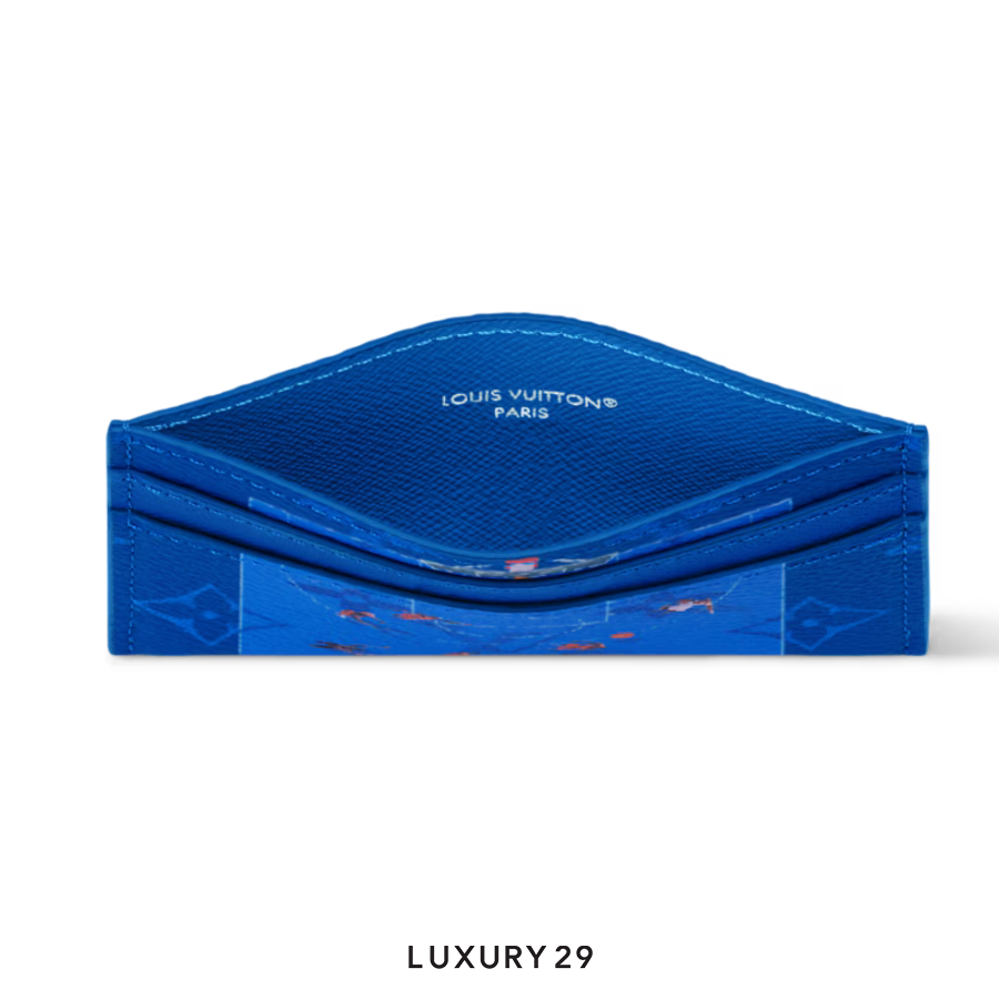 Louis Vuitton LV Double Card Holder Exclusive Online Pre-launch Blue LOUIS VUITTON