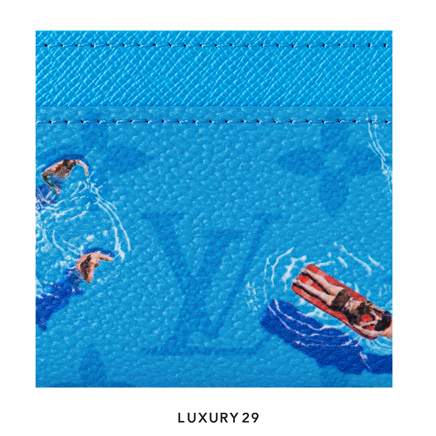 Louis Vuitton LV Double Card Holder Exclusive Online Pre-launch Lagoon Blue LOUIS VUITTON