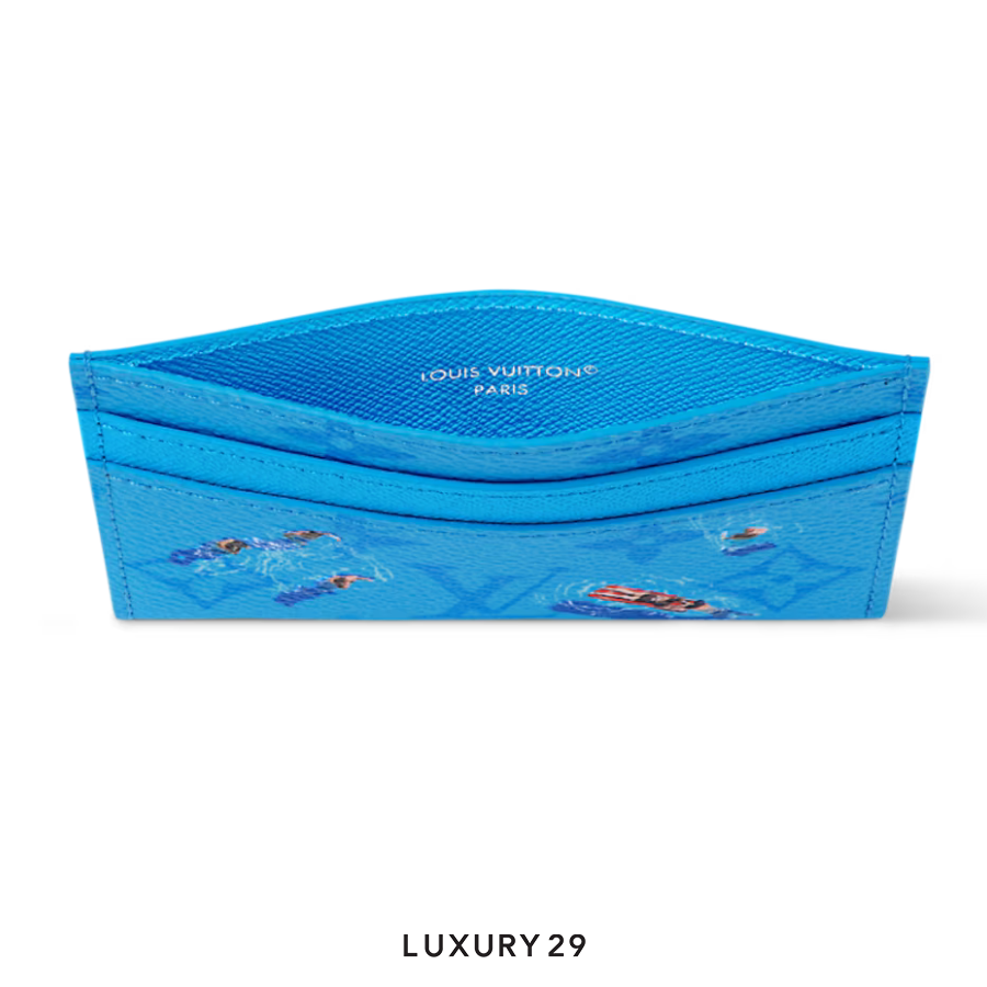 Louis Vuitton LV Double Card Holder Exclusive Online Pre-launch Lagoon Blue LOUIS VUITTON