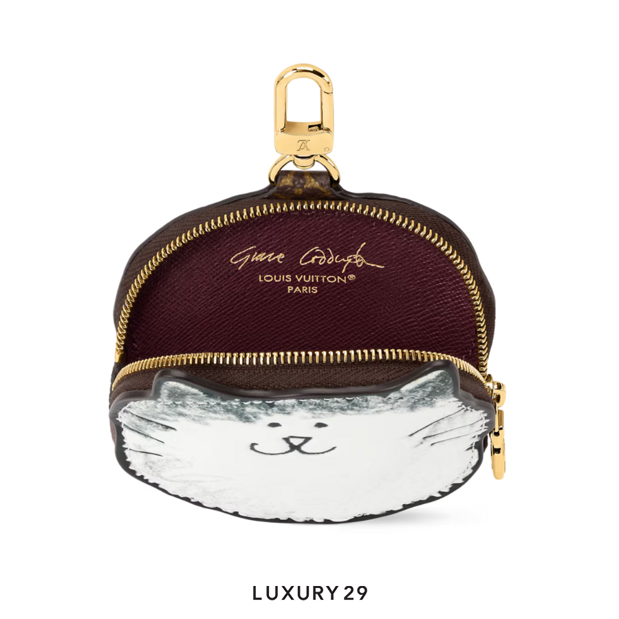 Louis Vuitton LV Kitty coin purse Cowhide leather and canvas LOUIS VUITTON
