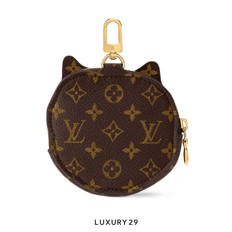 Louis Vuitton LV Kitty coin purse Cowhide leather and canvas LOUIS VUITTON