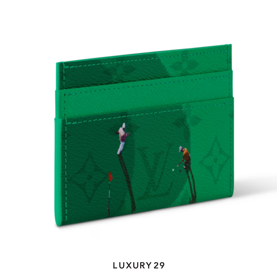 Louis Vuitton LV Louis Vuitton LV Double Card Holder Exclusive Online Pre-launch Golf Green LOUIS VUITTON
