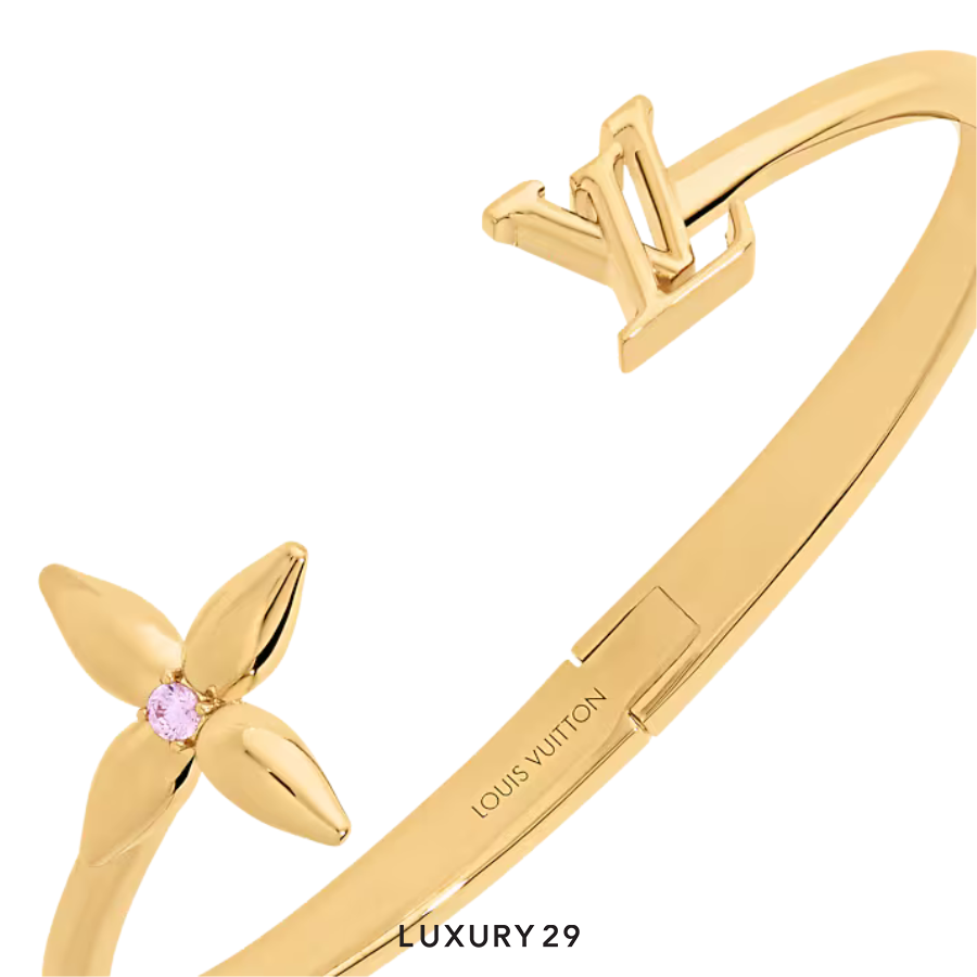 Louis Vuitton LV Louisette Signature Bracelet In Metal with gold-color finish LOUIS VUITTON