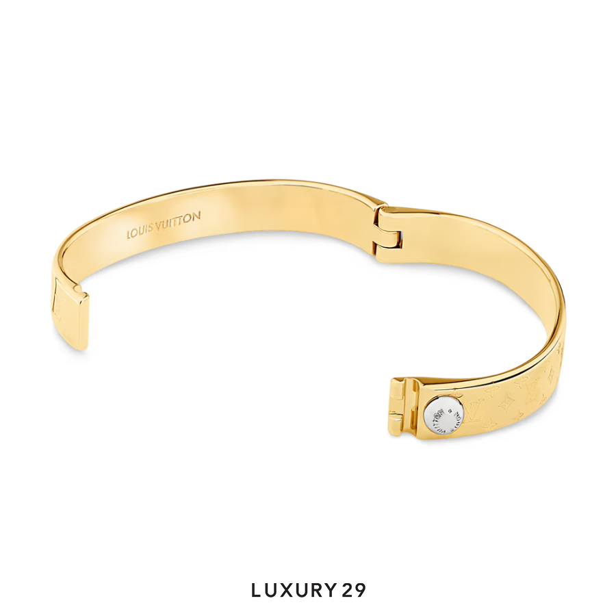 Louis Vuitton LV Nanogram Rigid Bracelet Gold LOUIS VUITTON
