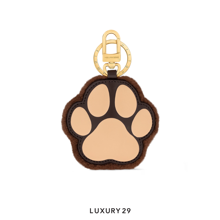 Louis Vuitton LV Paw Key Holder and Bag Charm Browm