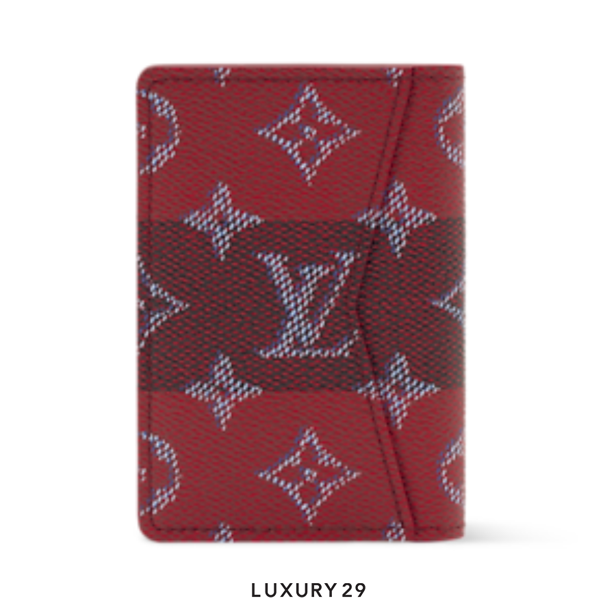 Louis Vuitton LV Pocket Organizer Wallet Red Stripes LOUIS VUITTON