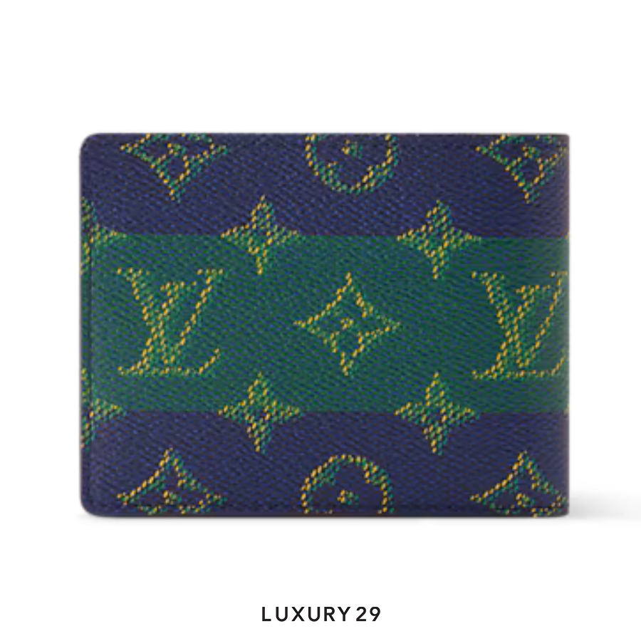 Louis Vuitton LV Slender wallet Monogram Heritage Canvas Blue LOUIS VUITTON