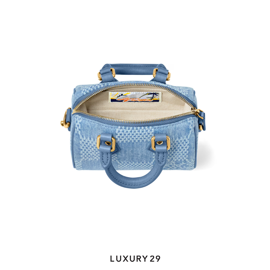 Louis Vuitton LV Speedy 18 Bandouliere Denim Blue LOUIS VUITTON