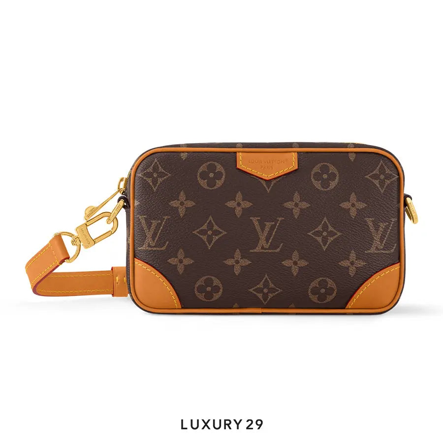 Louis Vuitton LV Trocadero Wearable Wallet Aged natural cowhide leather trim Monogram coated canvas