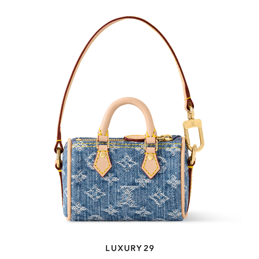 Louis Vuitton LV x TM - Micro Speedy Denim Cerise Bag Charm Denim Blue LOUIS VUITTON