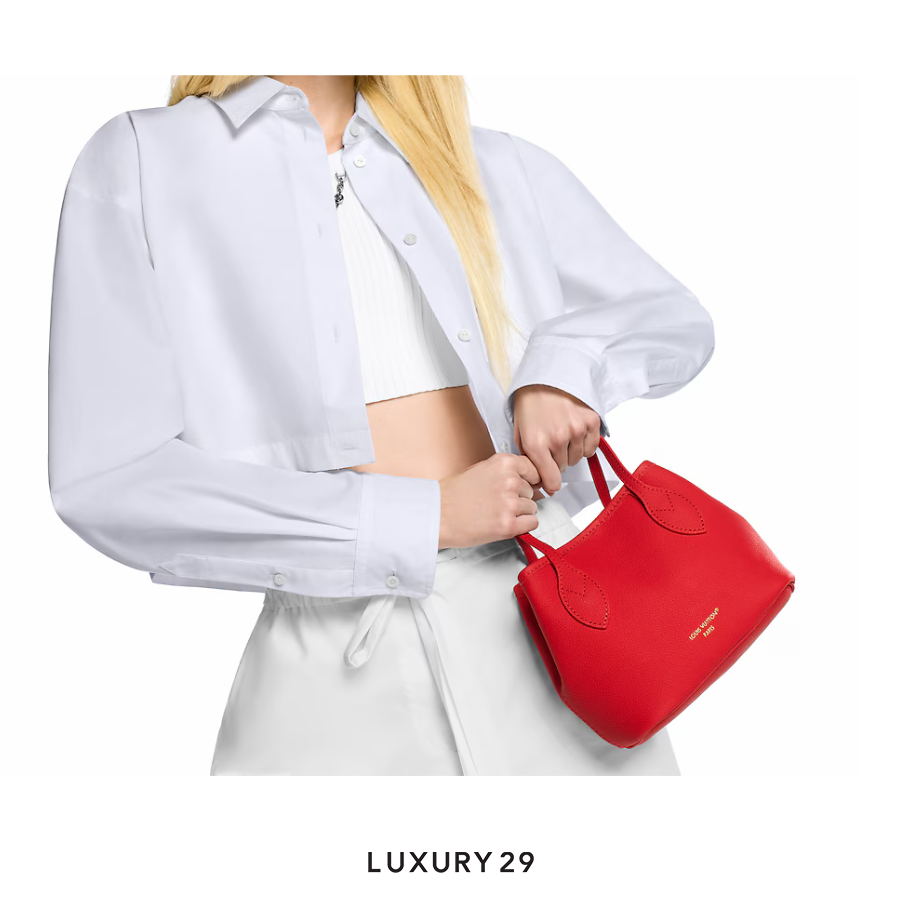 Louis Vuitton LV x TM - Neverfull Inside Out BB Bag Monogram cherry denim White LOUIS VUITTON