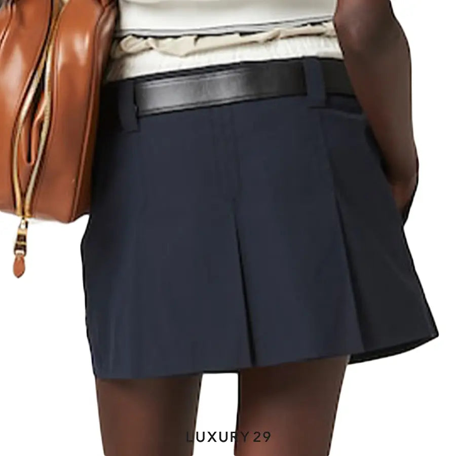 MIU MIU Panama cotton miniskirt Navy MIU MIU