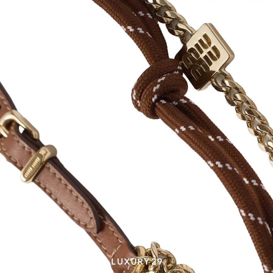 Miu MIu Leather, cord and metal trick Cognac tabacco MIU MIU