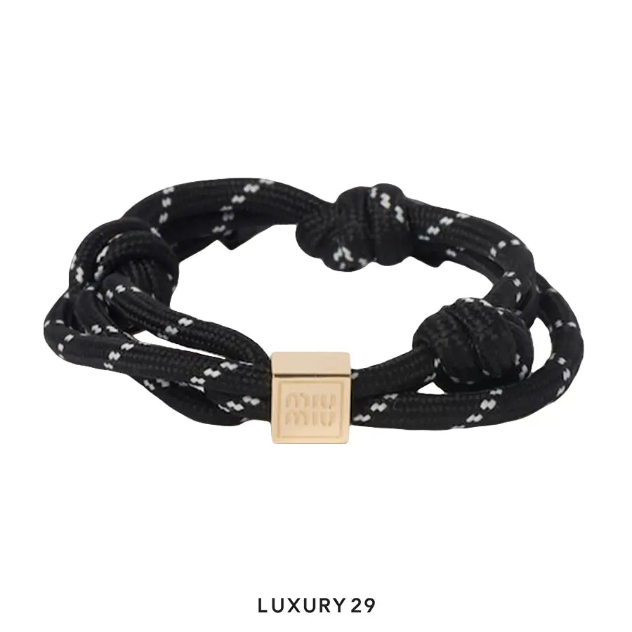 Miu Miu Cord and Nylon Bracelet