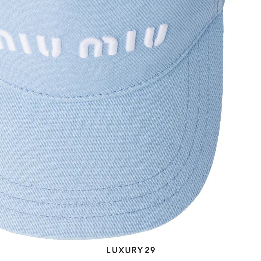 Miu Miu Drill baseball cap Sky Blue/White MIU MIU