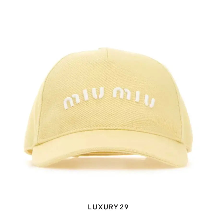 Miu Miu Drill baseball cap Sky Yellow/White