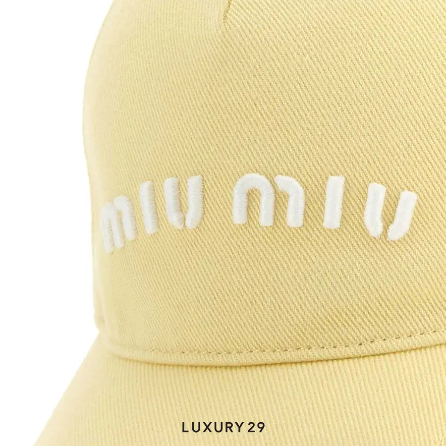 Miu Miu Drill baseball cap Sky Yellow/White MIU MIU