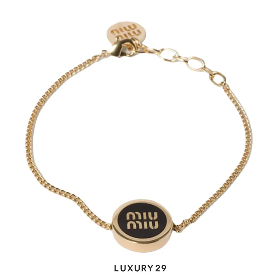 Miu Miu Enameled metal bracelet black