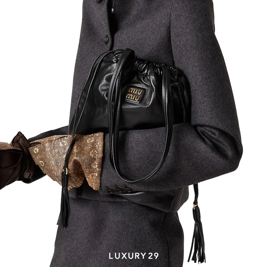 Miu Miu Joie Nappa Leather Bag Black MIU MIU
