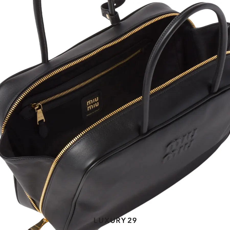Miu Miu Leather Beau Bag Black MIU MIU