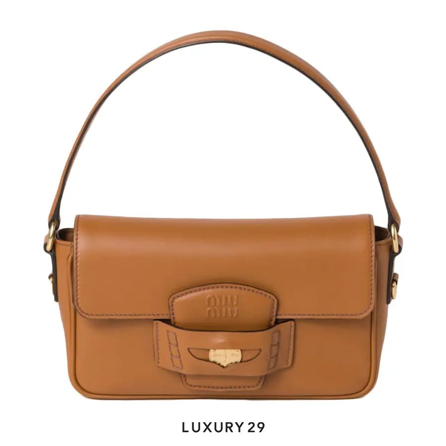 Miu Miu Penny Leather Bag Cognac