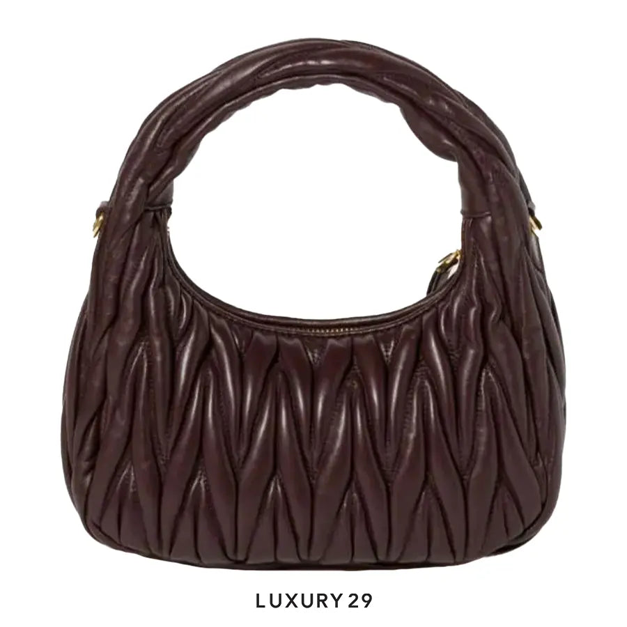 Miu Miu Wander Matelasse Nappa Leather Hobo Bag Briarwood MIU MIU