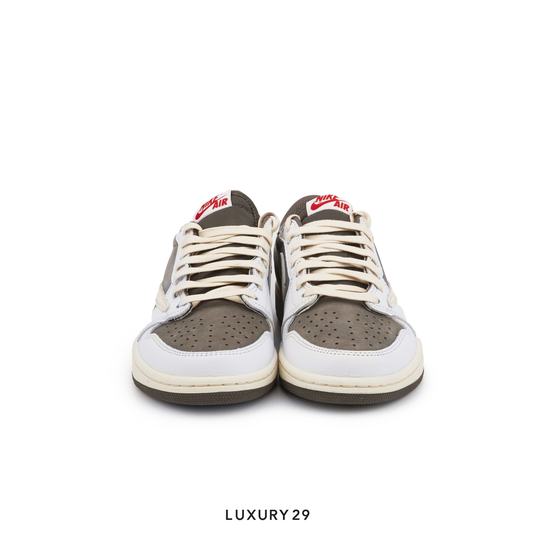 Pair of sneakers with a visible brand logo on a white background