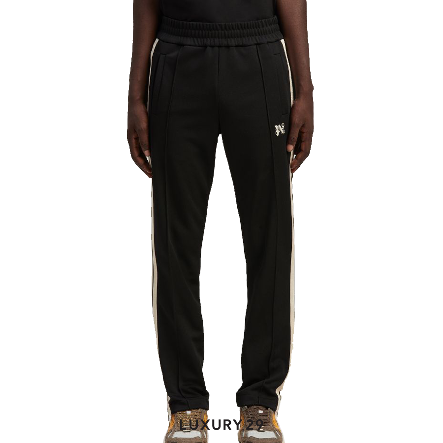 Palm Angels MONOGRAM TRACK PANTS BLACK OFF WHITE PALM ANGELS