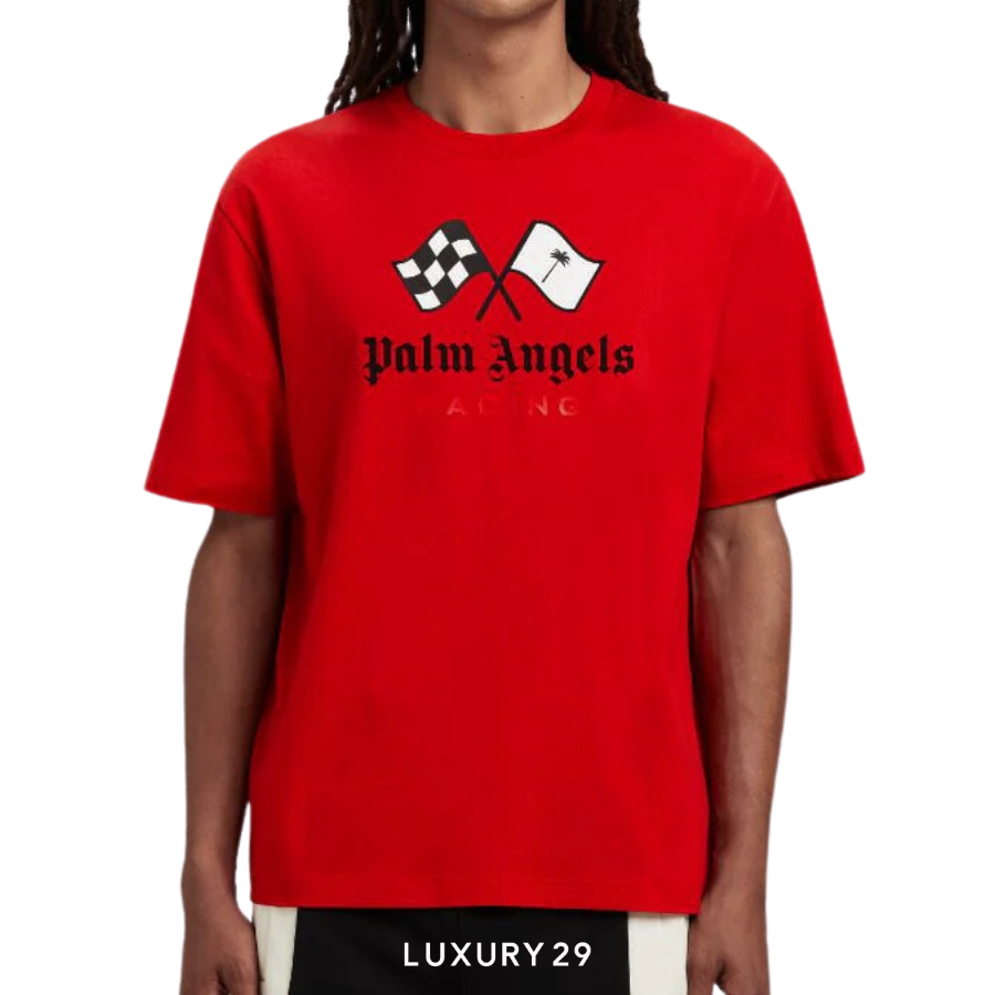 Palm Angels T-SHIRT RACING RED RED BLACK PALM ANGELS