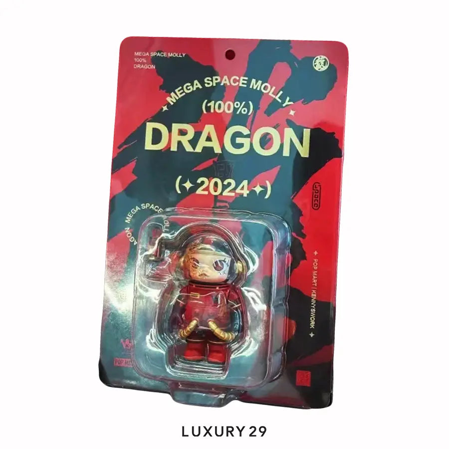 POP MART Mega 100% Space Molly Year of Dragon Blister POP MART