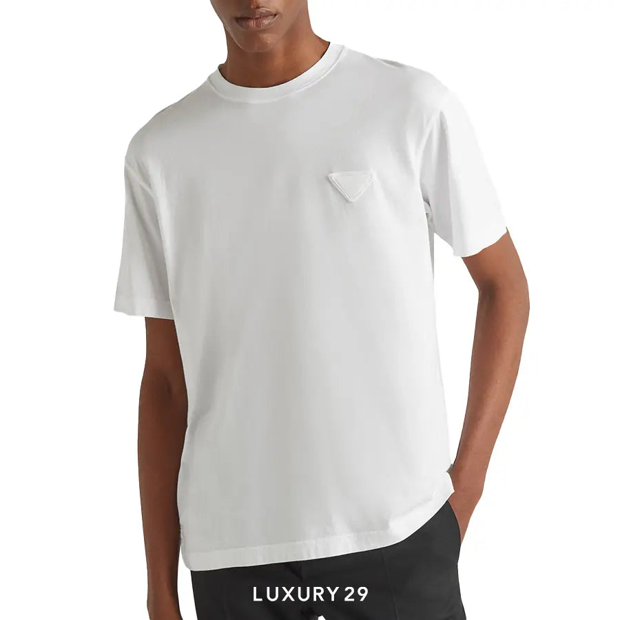 Prada Short-Sleeved Cotton Tee T-shirt Sabbia PRADA