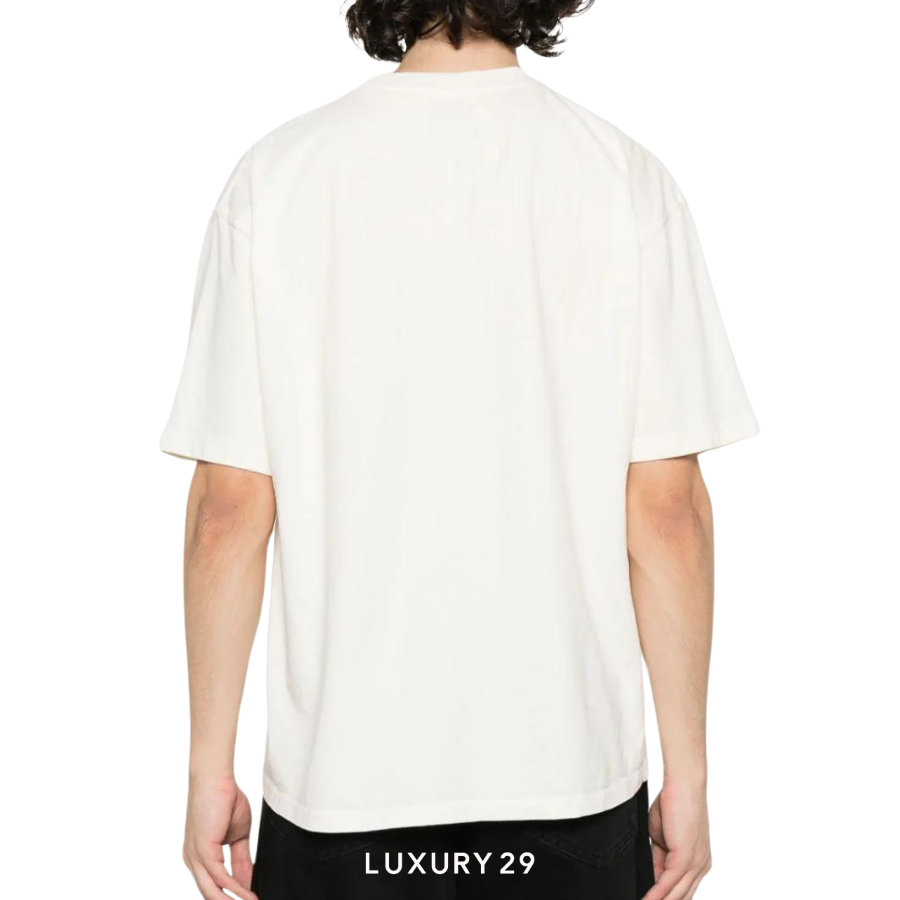Person wearing a plain white t-shirt on a white background with 'LUXURY 29' branding.
