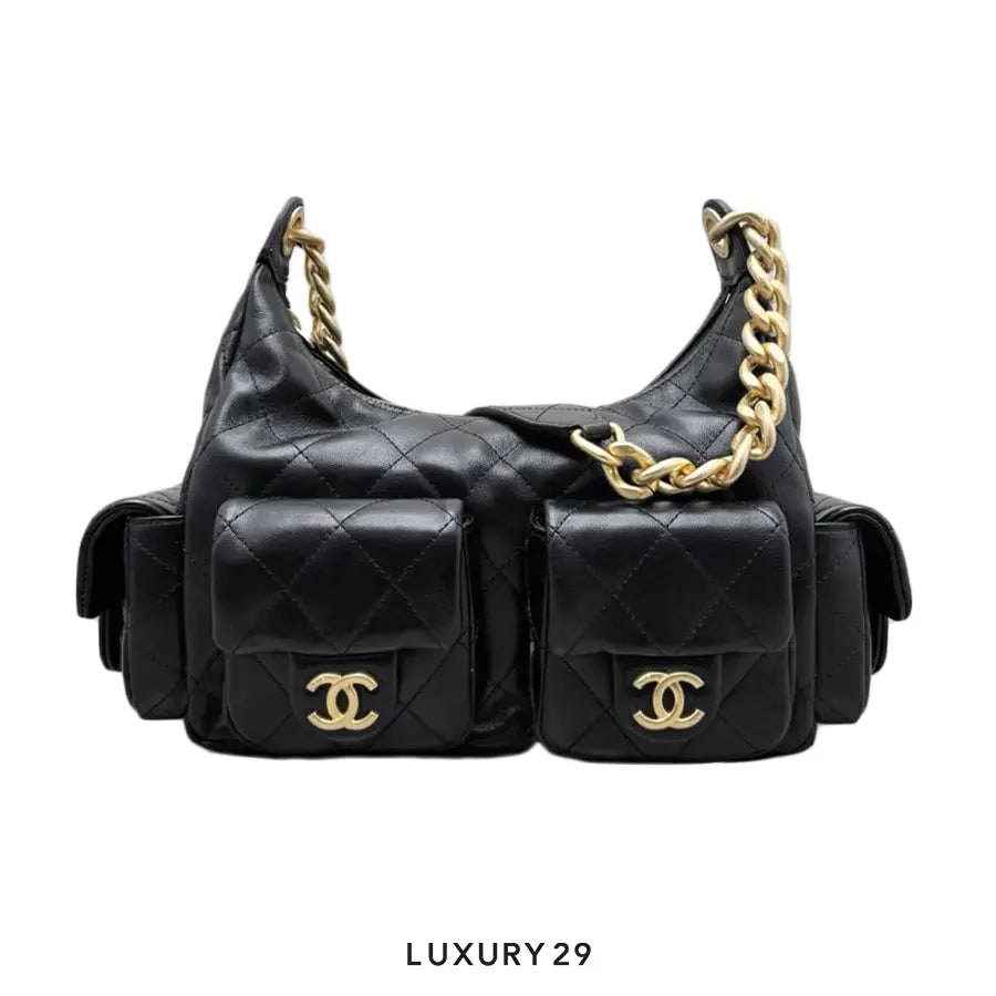 CHANEL GRAND SAC HOBO BAG BLACK