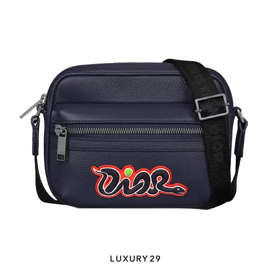 Dior and Kaws Mini Rider 2.0 Zipped Messenger bag Red/Navy Blue DIOR