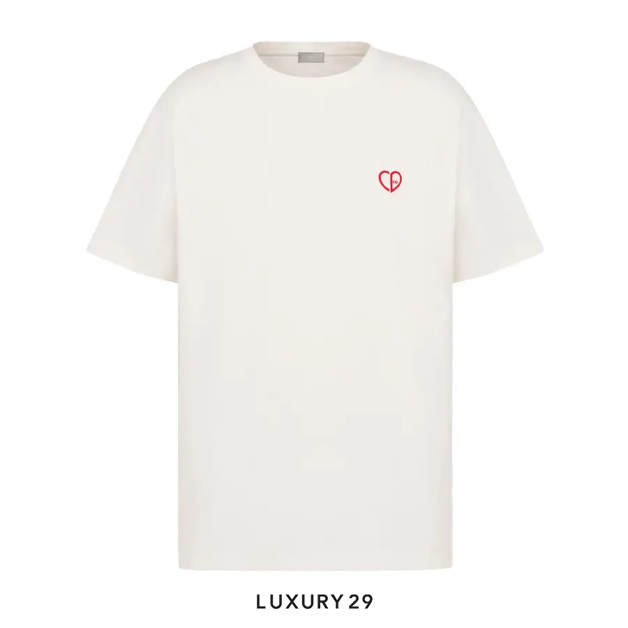 Dior Heart Relaxed-Fit T-Shirt Blanc