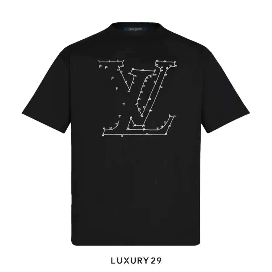 Louis Vuitton LV Stitch Print Embroidered T-Shirt Black