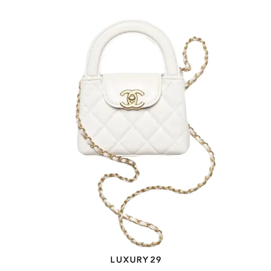 Chanel Micro Shopping Bag White