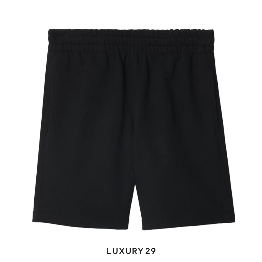 Burberry Check Label Cotton Shorts Black