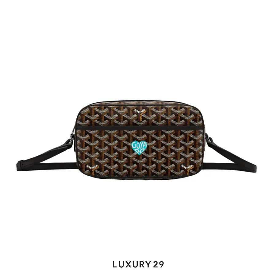 Goyard Cap-Vert PM Bag Black Hand-Painted Heart Blue